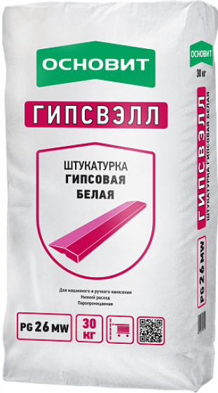 Штукатурка гипсовая белая Основит PG26 MW Гипсвэлл 30 кг