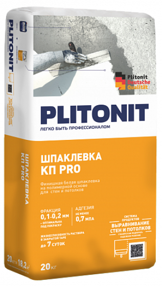 Шпаклевка полимерная финишная Plitonit КП PRO белая 20 кг