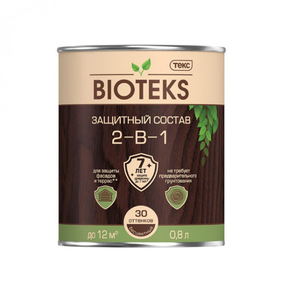 Антисептик Текс Bioteks 2-в-1 декоративный для дерева груша 0,8 л