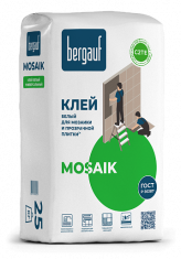 Клей для плитки и мозаики Bergauf Mosaik белый 25 кг