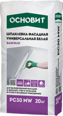 Шпаклевка цементная универсальная белая Основит PC30 MW Базсилк 20 кг