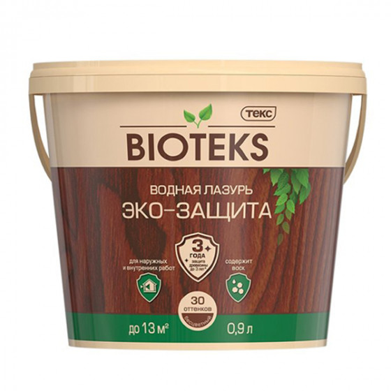 Водная лазурь Текс Bioteks эко-защита орех 0.9 л