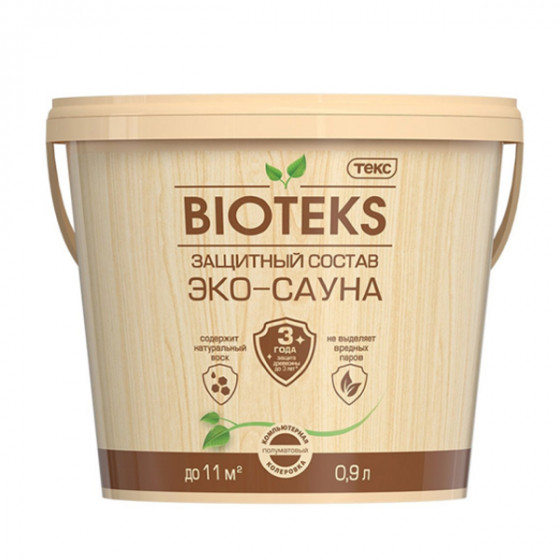 Защитный состав Текс Bioreks Эко-сауна полуматовый 0.9 л